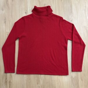 Womens Red Turtleneck Sweater Medium‎ SOFT Stephanie Andrews Y2K Preppy